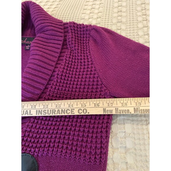 Takeout Sweater Cardigan Jacket Buckle Close Size Medium Purple Pink Magenta - Picture 9 of 9
